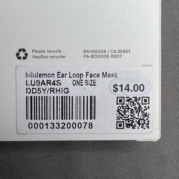NWT Lululemon Ear Loop Face Mask *Mesh Overlay (Unused/Unopened) *BRAND NEW - Picture 15 of 15